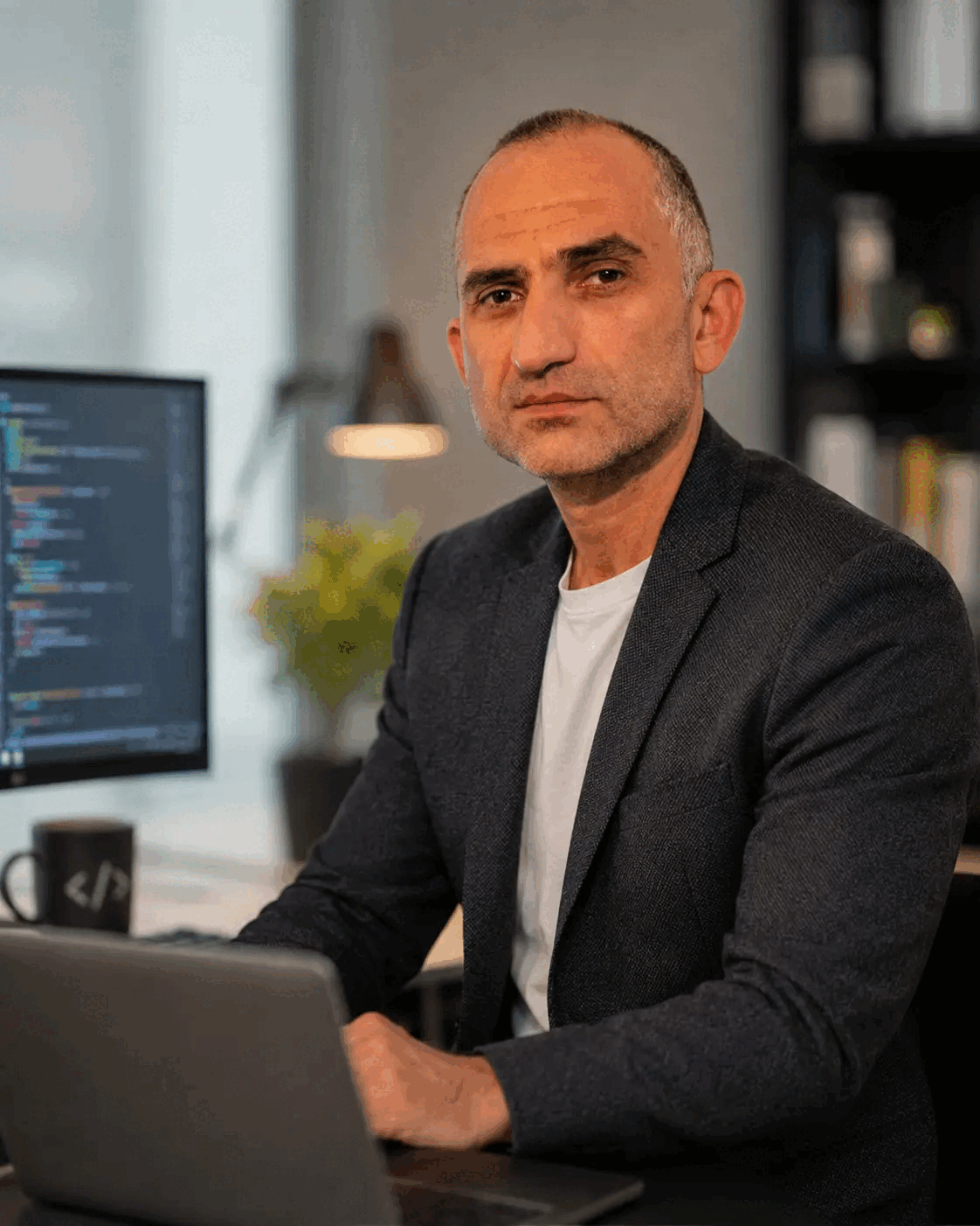 Sandro Abashishvili am Arbeitsplatz